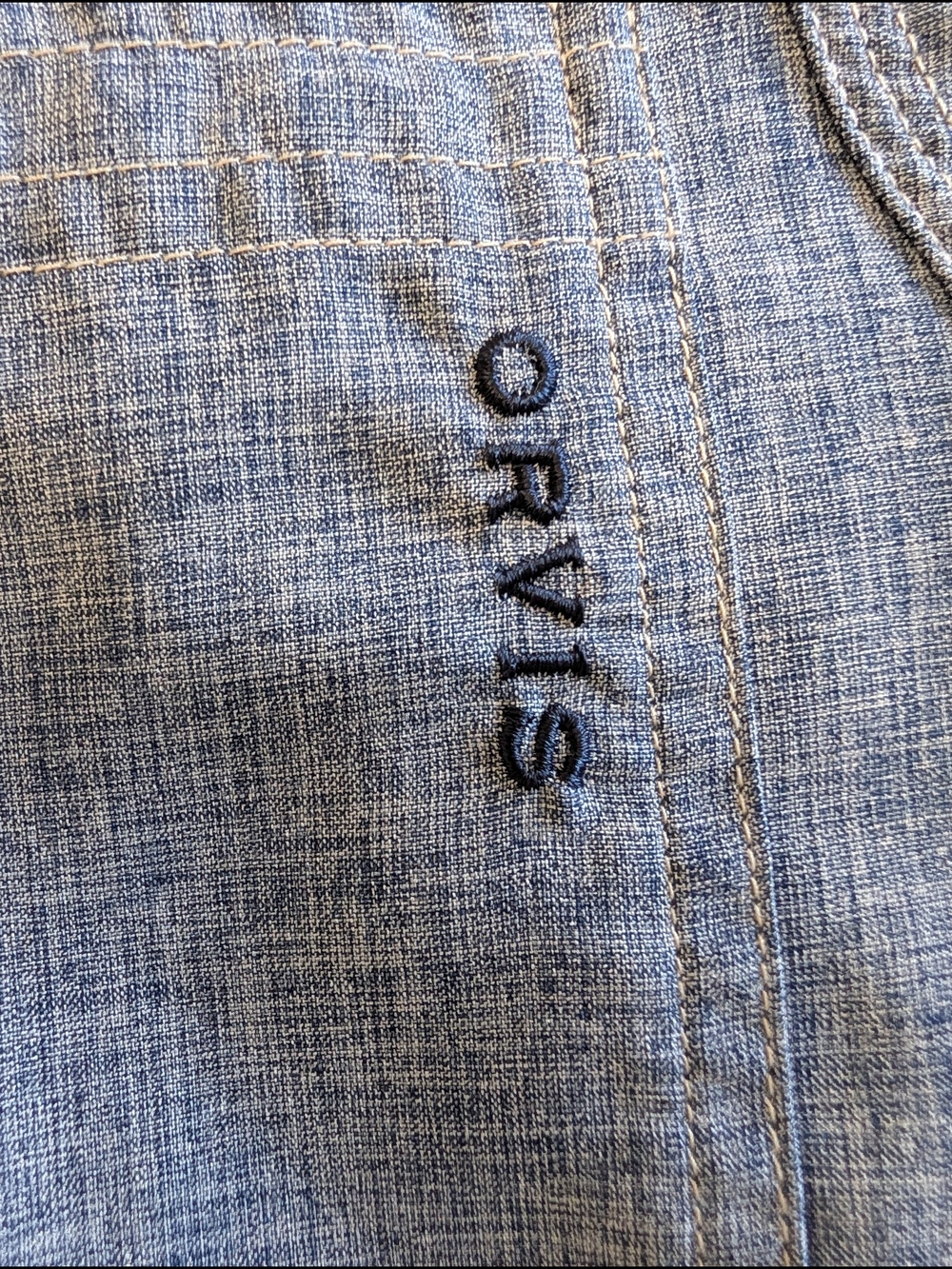 Orvis Men's Shirt Small Tech Chambray Work Active Fit Trout Bum, Vented, Fishing - Picture 6 of 7